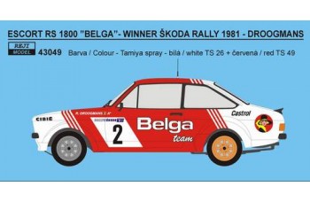Decal – Ford Escort RS 1800 „Belga“ - Škoda rally 1981